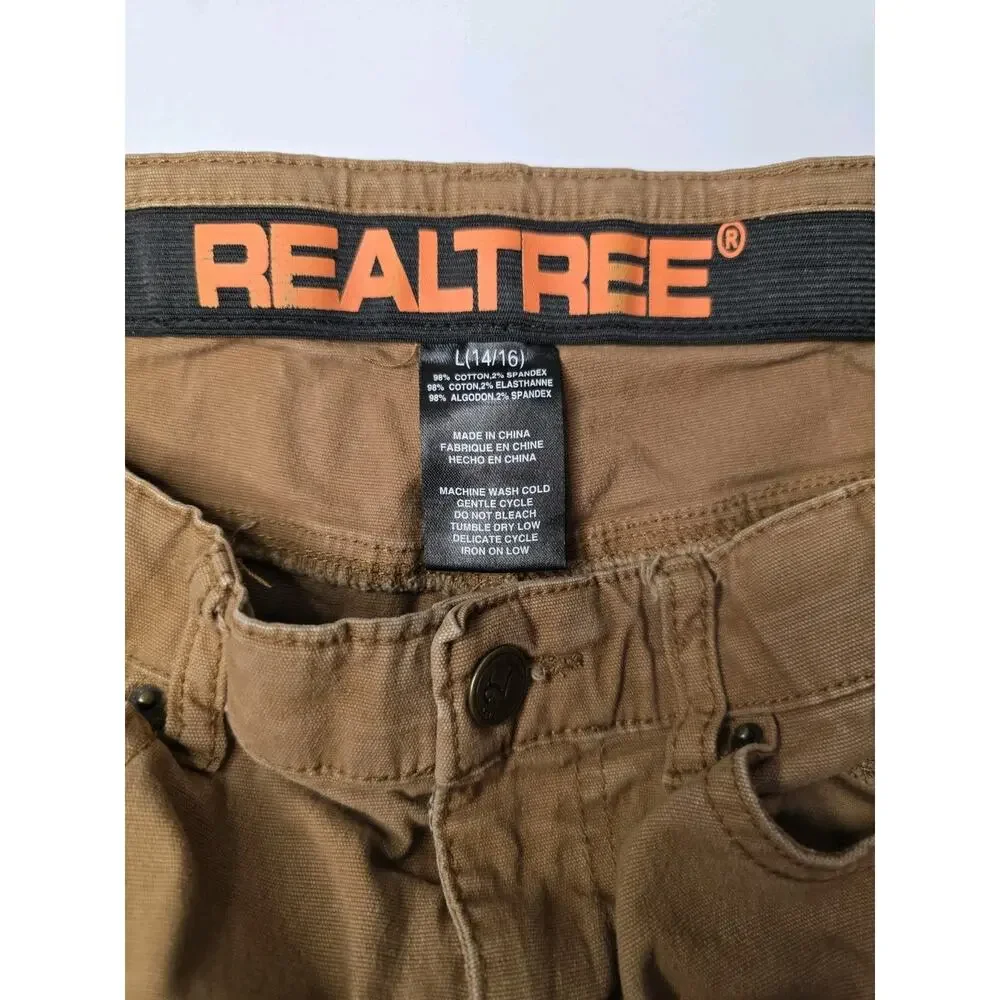 RealTree Carpenter Boys Pant Size 14-16 Large Khaki